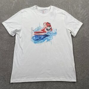 Jordan Mens Graphic T Shirt White XL Short Sleeve Basketball Sneaker Print